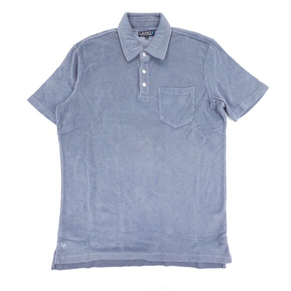 NWT LAIRD French Terry Pool Polo Shirt The Terrapin Blue Tennis Golf Athleisure - Picture 1 of 6